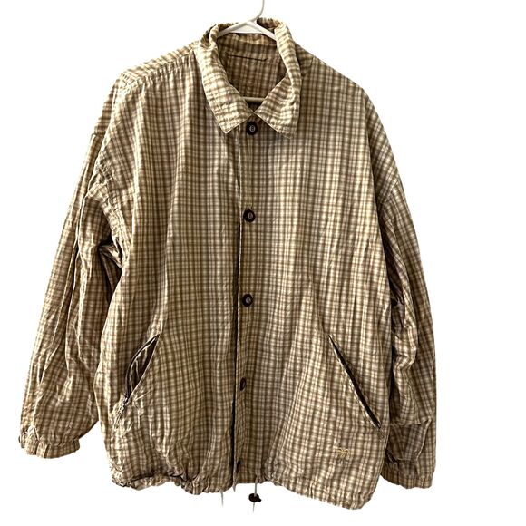 Bogner Vintage Brown and Cream Plaid Snap Bomber Jacket Outer Layer Size XL - Picture 1 of 9